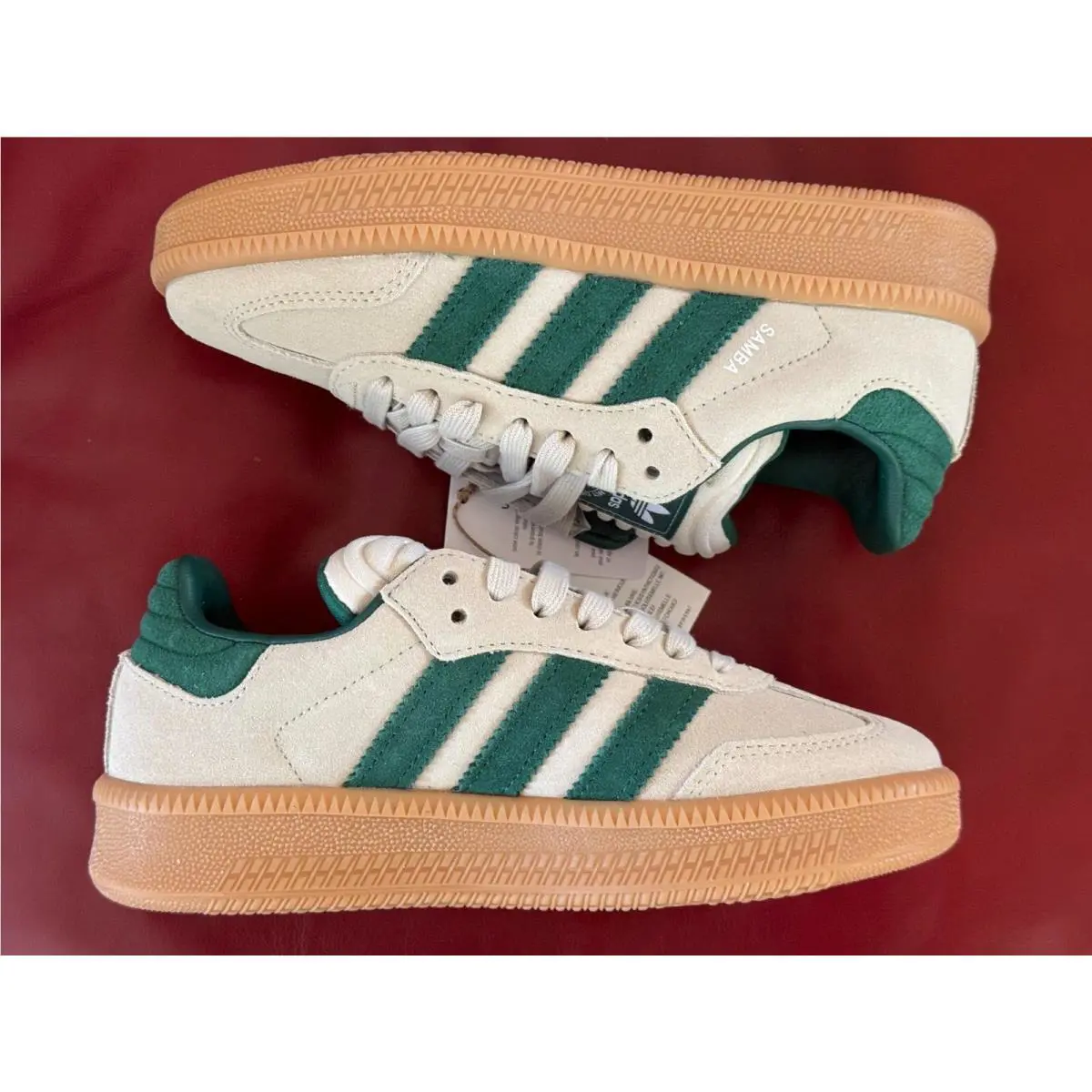 Adidas shoes - adidas Samba XLG - Samba XLG - JQ9886 - Putty Grey / Collegiate Green / Gum (UPC: 197614924362) 11