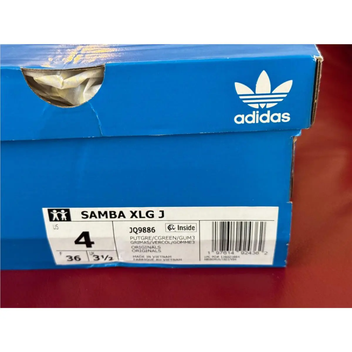Adidas shoes - adidas Samba XLG - Samba XLG - JQ9886 - Putty Grey / Collegiate Green / Gum (UPC: 197614924362) 14