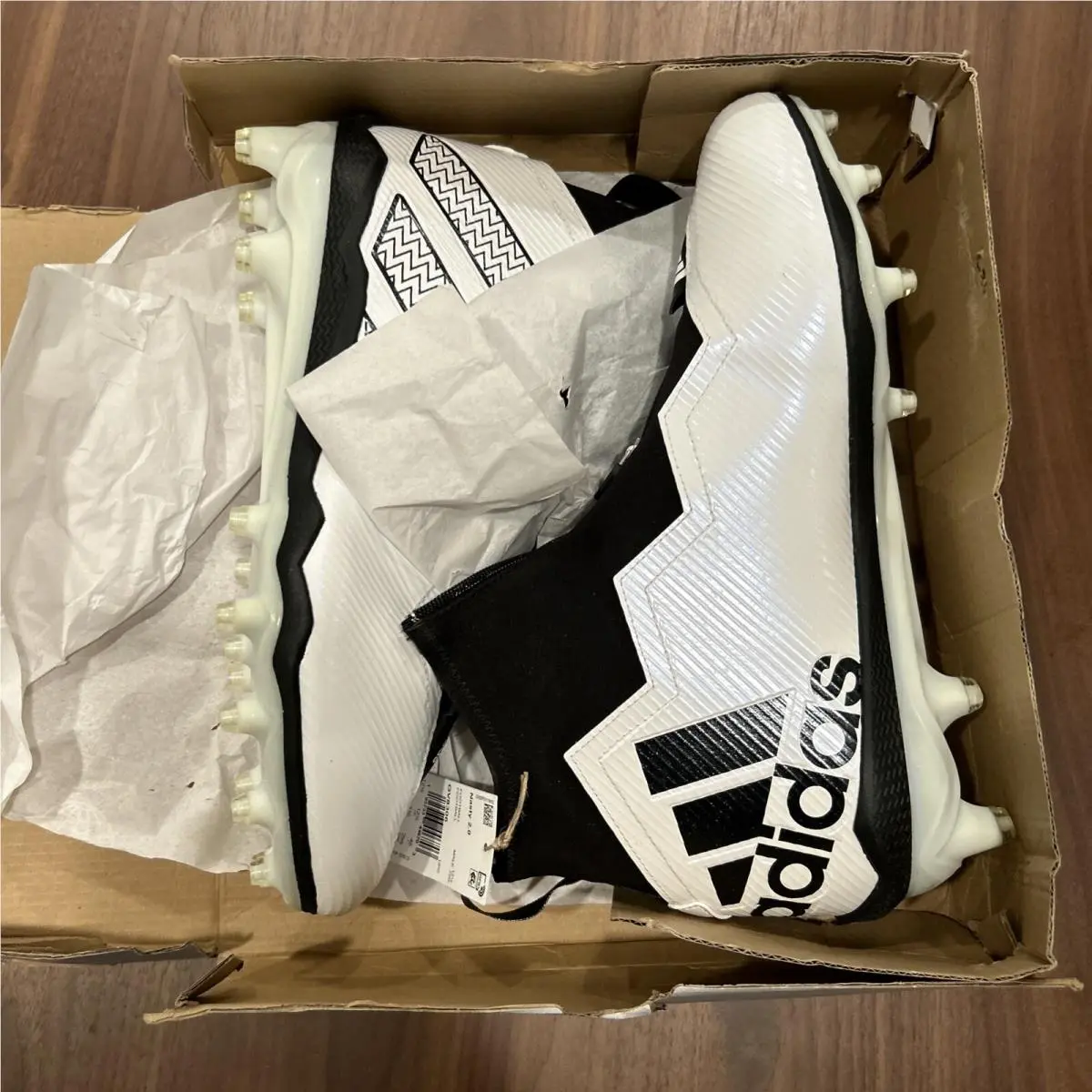Nasty 2.0 Black White Football Cleats GV8306 Men`s Size 12 by Adidas