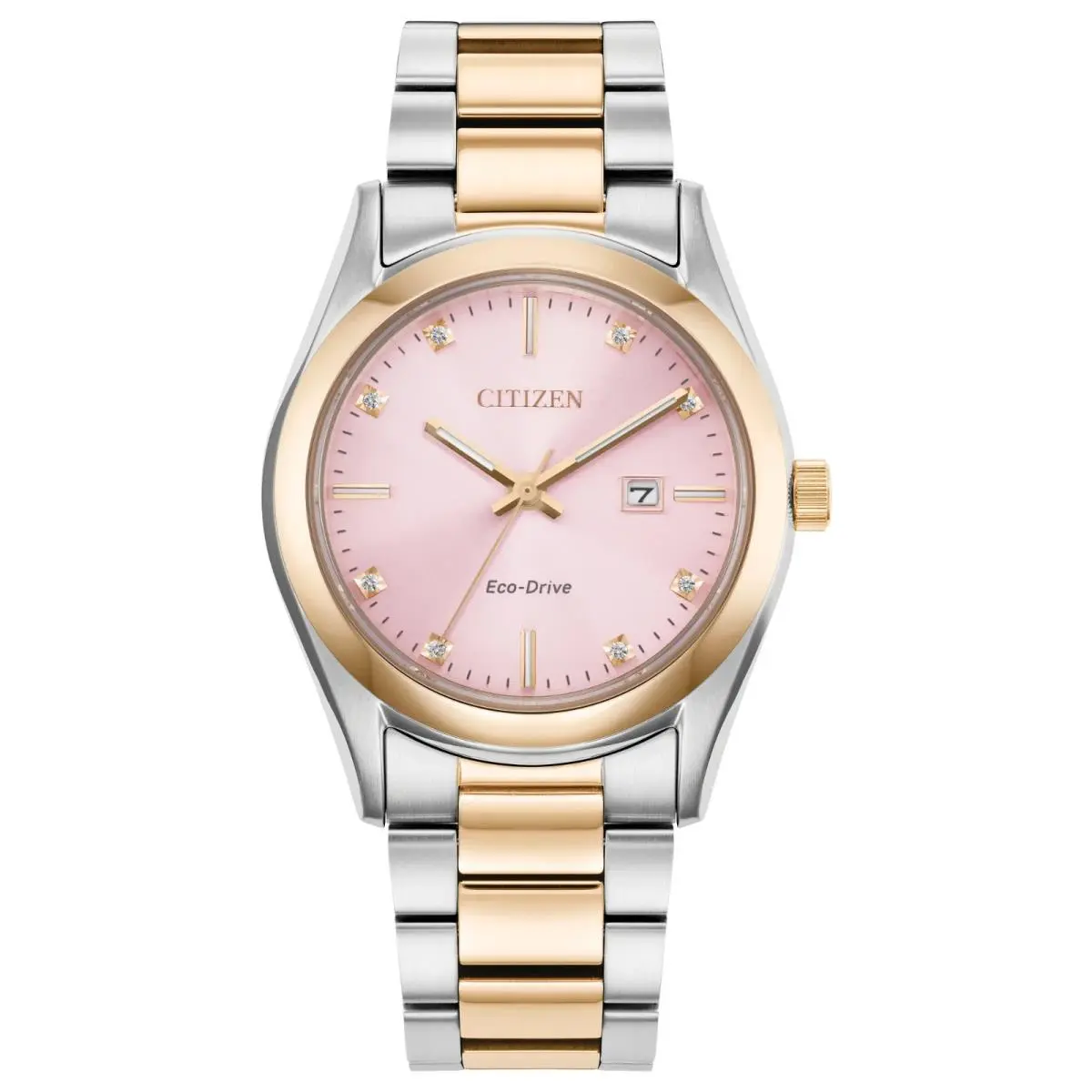 Citizen Sport Luxury Pink Dial Stainless Steel Women`s Bracelet EW2706-58X
