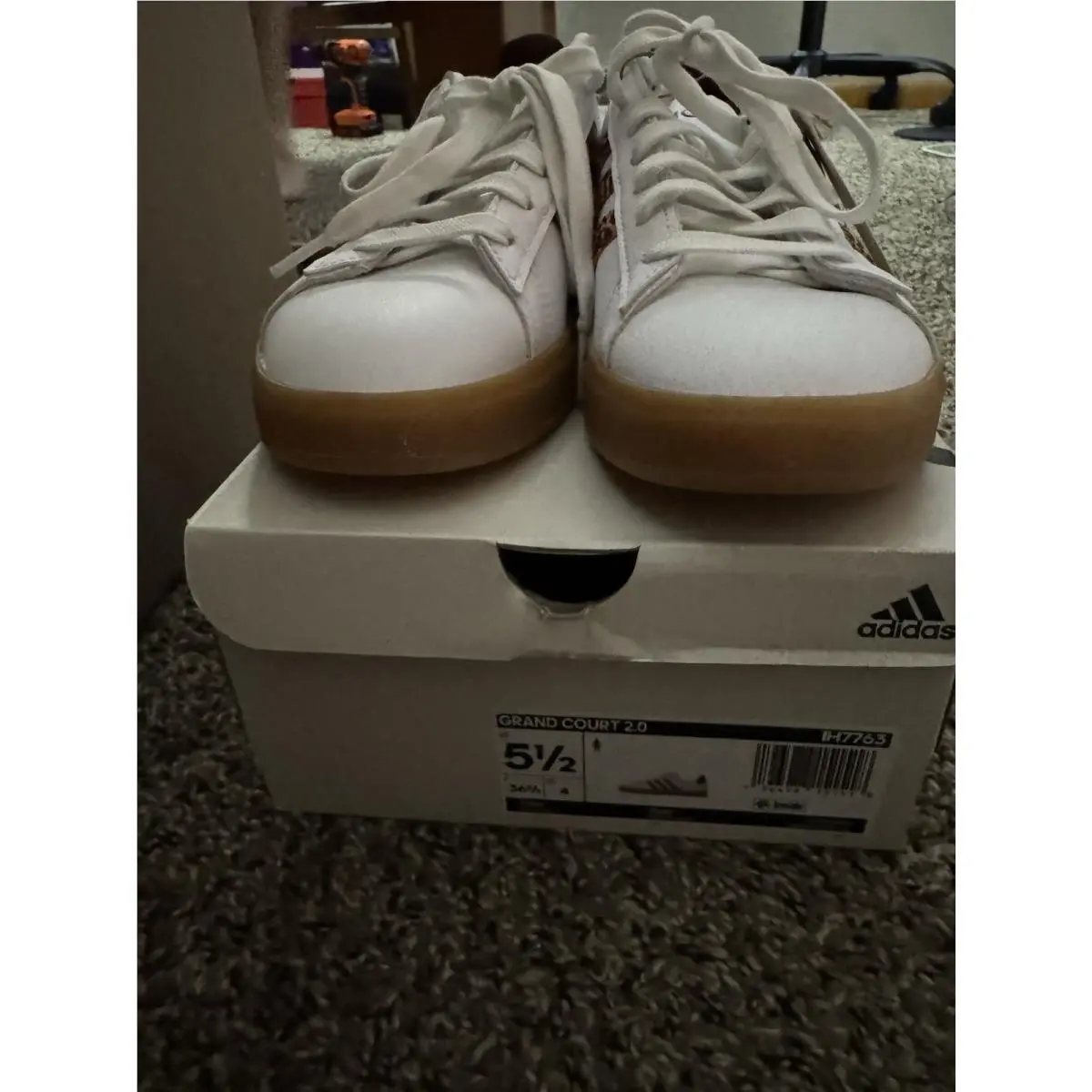 Adidas Women`s Cushioned Grand Court 2.0 Low Top Shoes White Size 5.5