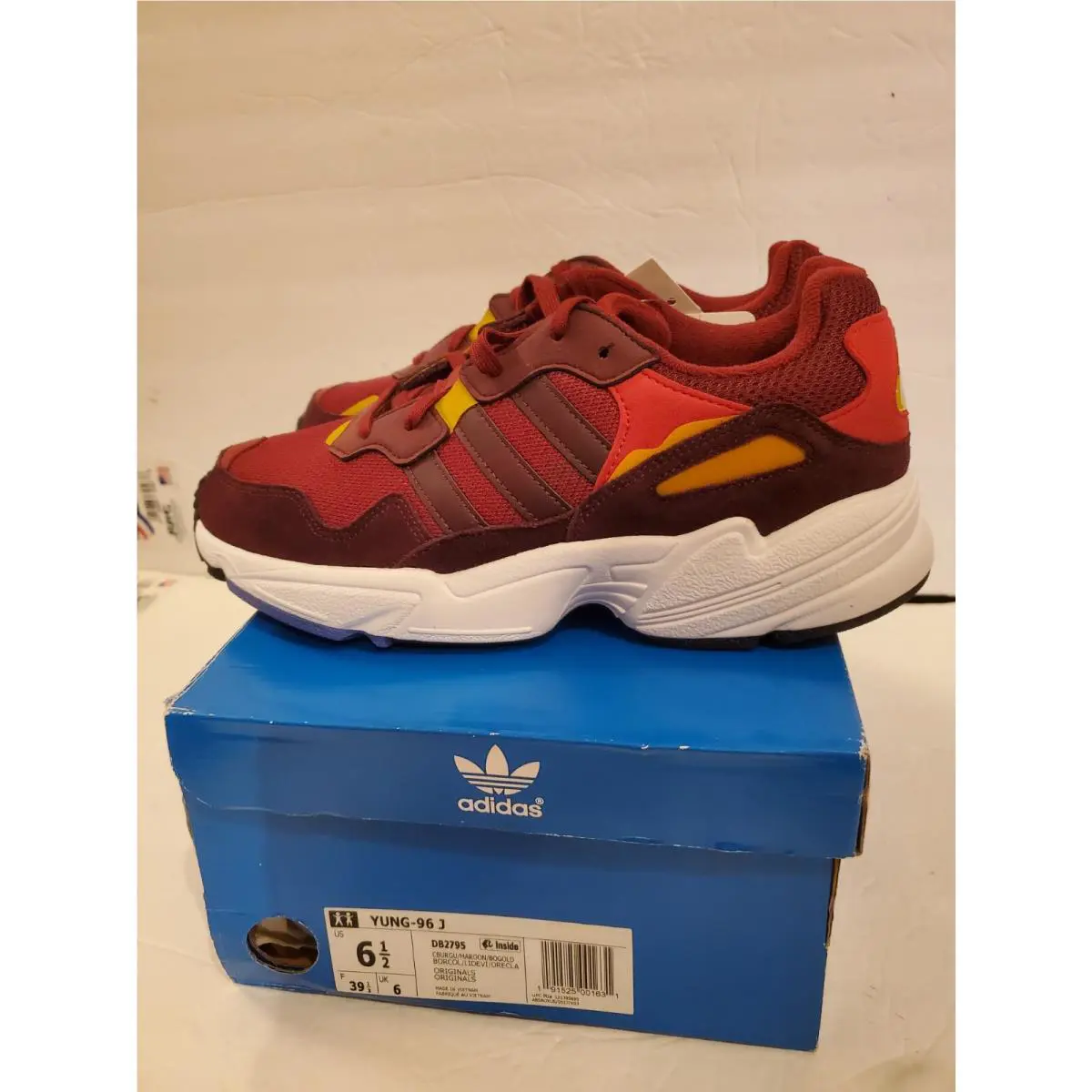 Adidas shoes - adidas Yung-96 - Burgundy/Yellow 2