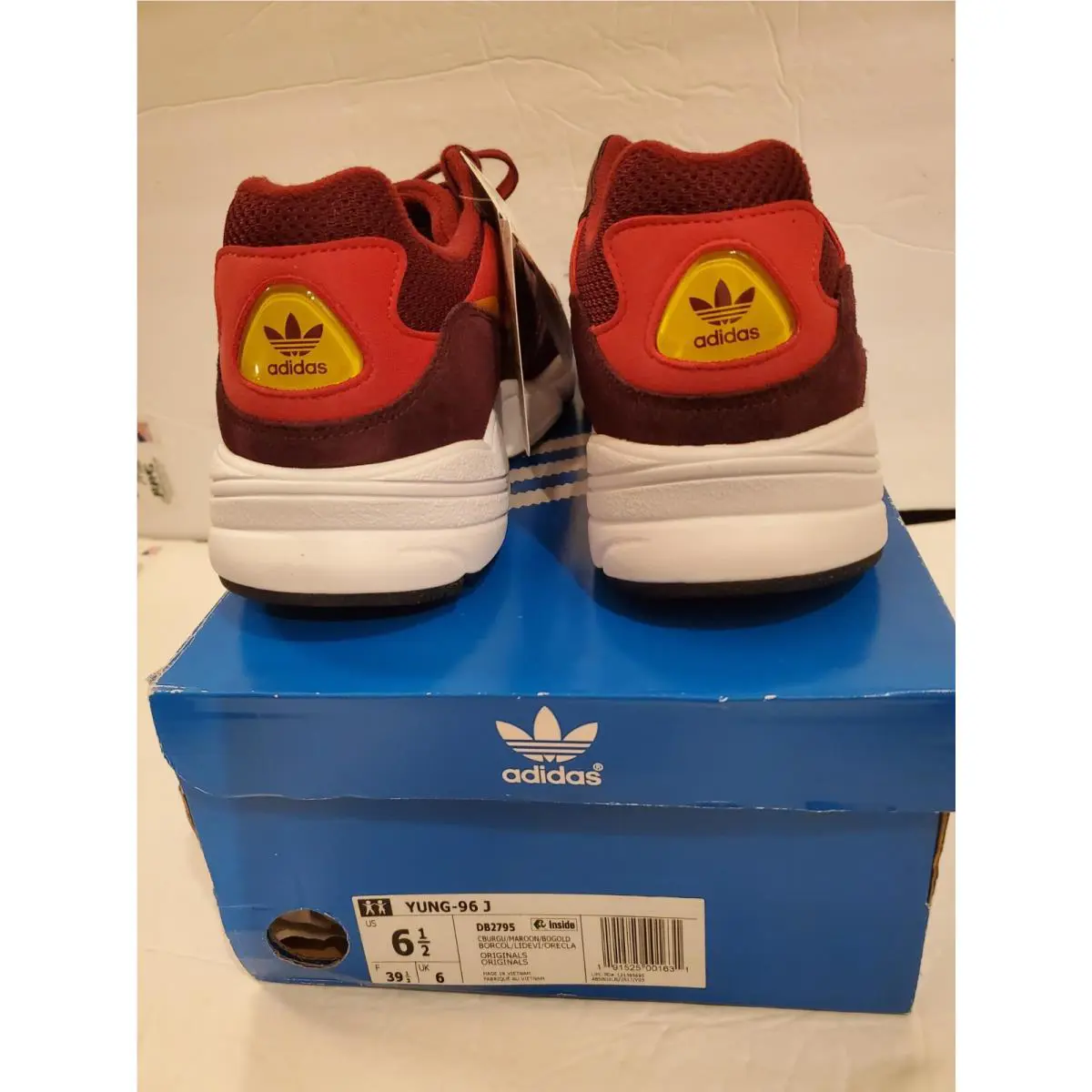 Adidas shoes - adidas Yung-96 - Burgundy/Yellow 3