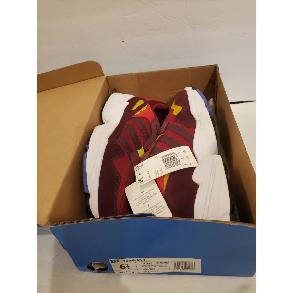 Adidas shoes - adidas Yung-96 - Burgundy/Yellow 7