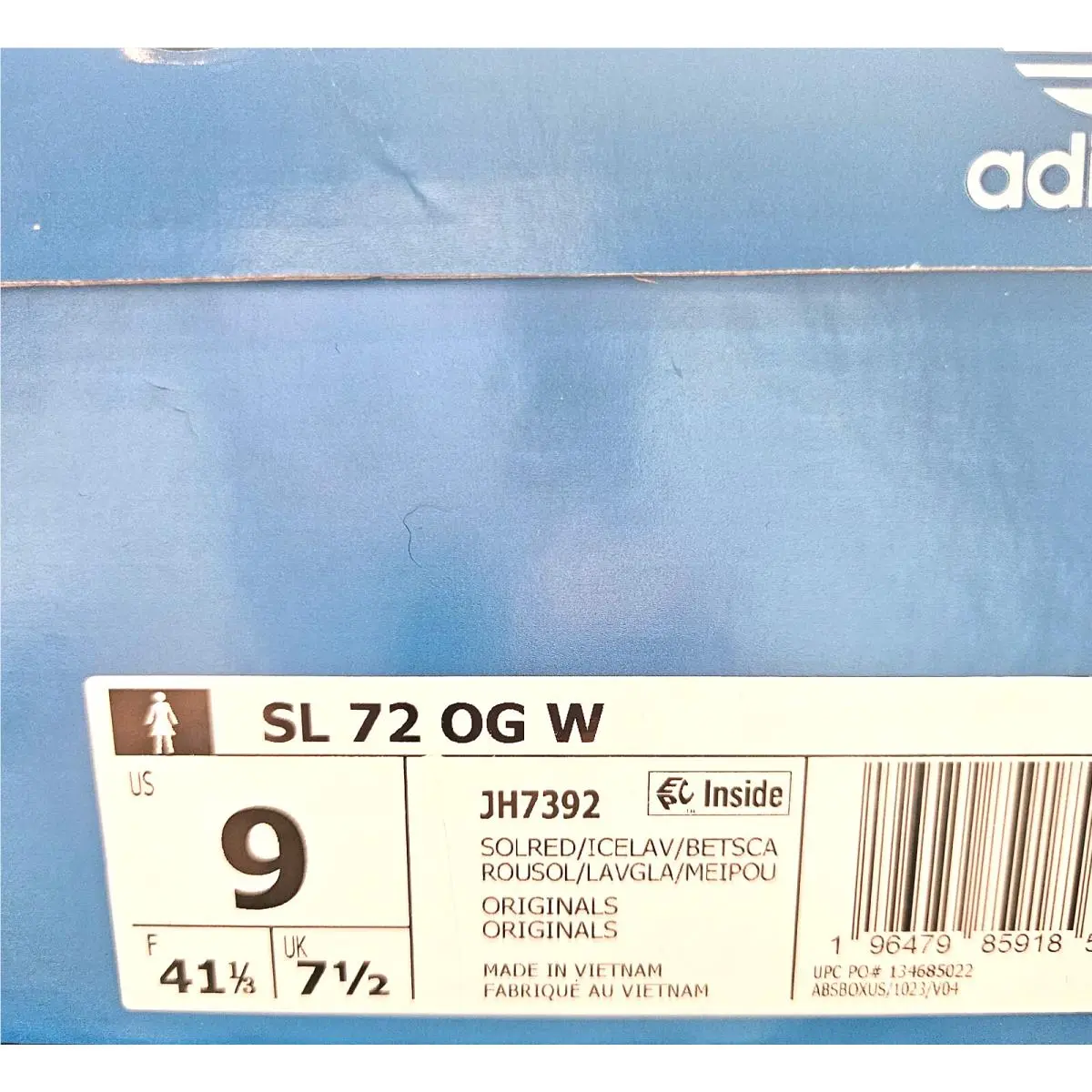 Adidas shoes - adidas SL 72 OG - JH7392 - Solar Red/Ice Lavender/Better Scarlett (UPC: 196479859185) 7