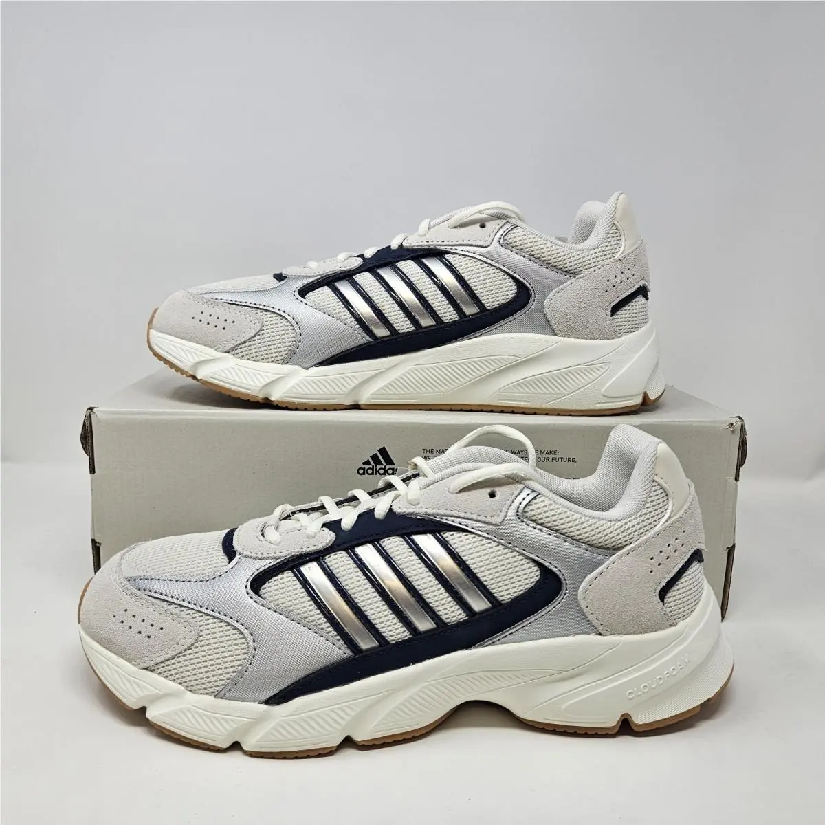 Crazychaos 2000 Off White Silver Legend Ink Shoes IG4351 Men`s Sz 11 by Adidas