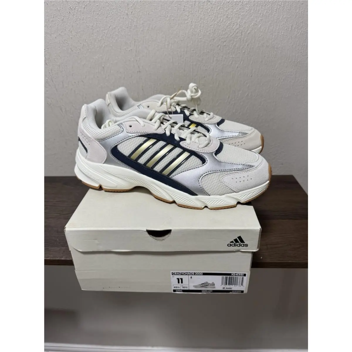 Adidas Crazychaos 2000 Off White Silver Legend Ink Shoes IG4351 Men`s Sz 11