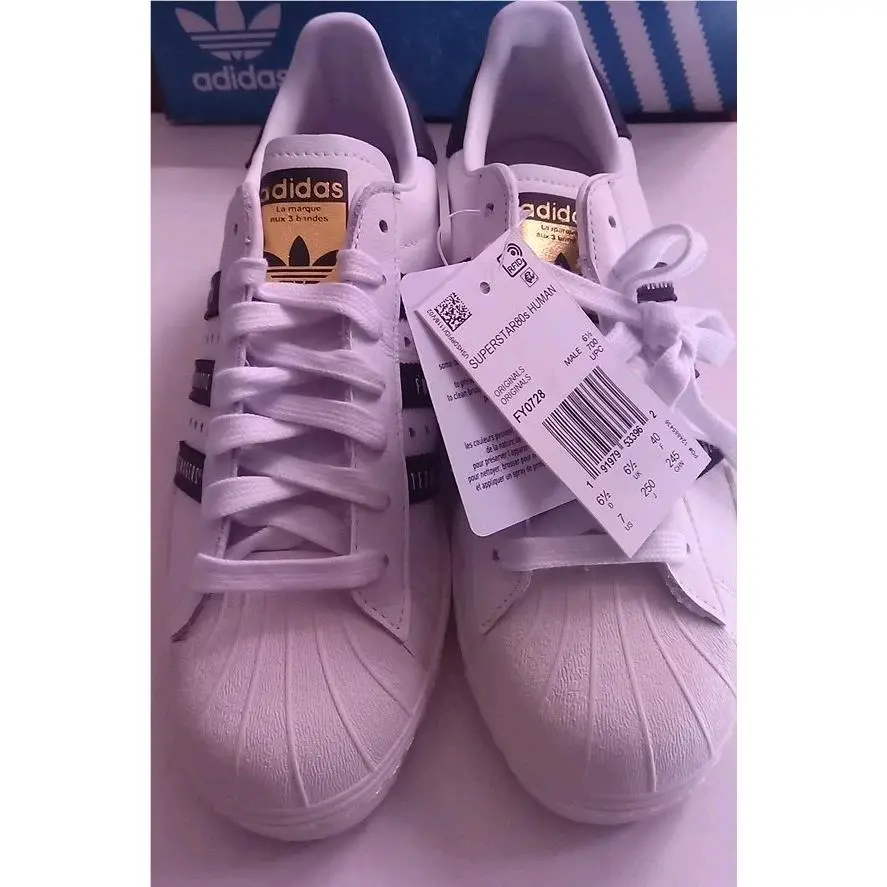 Adidas SUPERSTAR80s Human Made Shoes Sneakers Men`s Size 7 FY0728 White Black