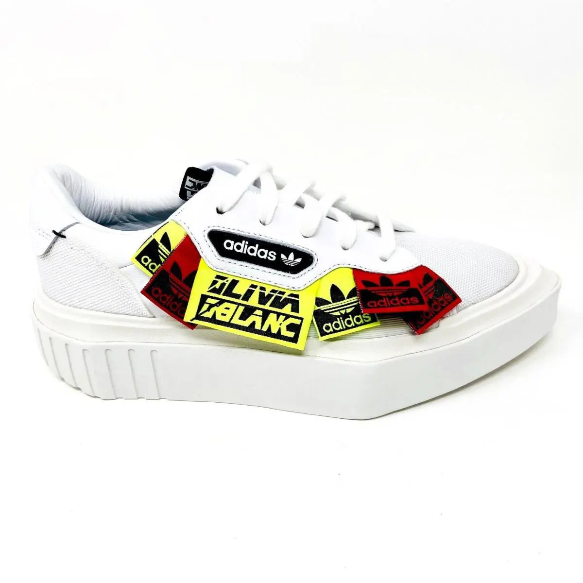 Adidas Sleek Olivia Oblanc White Volt Womens Size 5 Sneakers EF6596