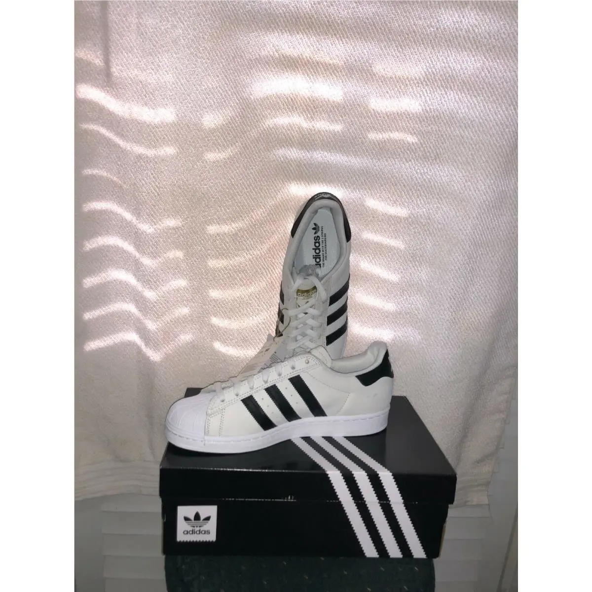 Men`s Adidas Originals Superstar FVO322 Off Whiteblack Gold Sz. 8