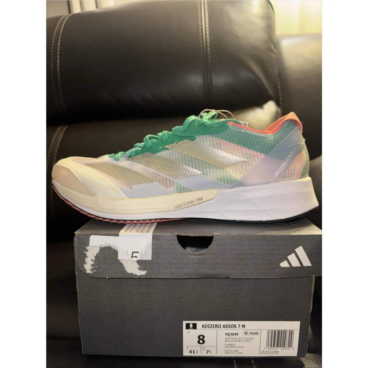 Adidas shoes - Adizero Adios 7 - Adizero Adios - JR1094 - White/Silver/Cougrn 2