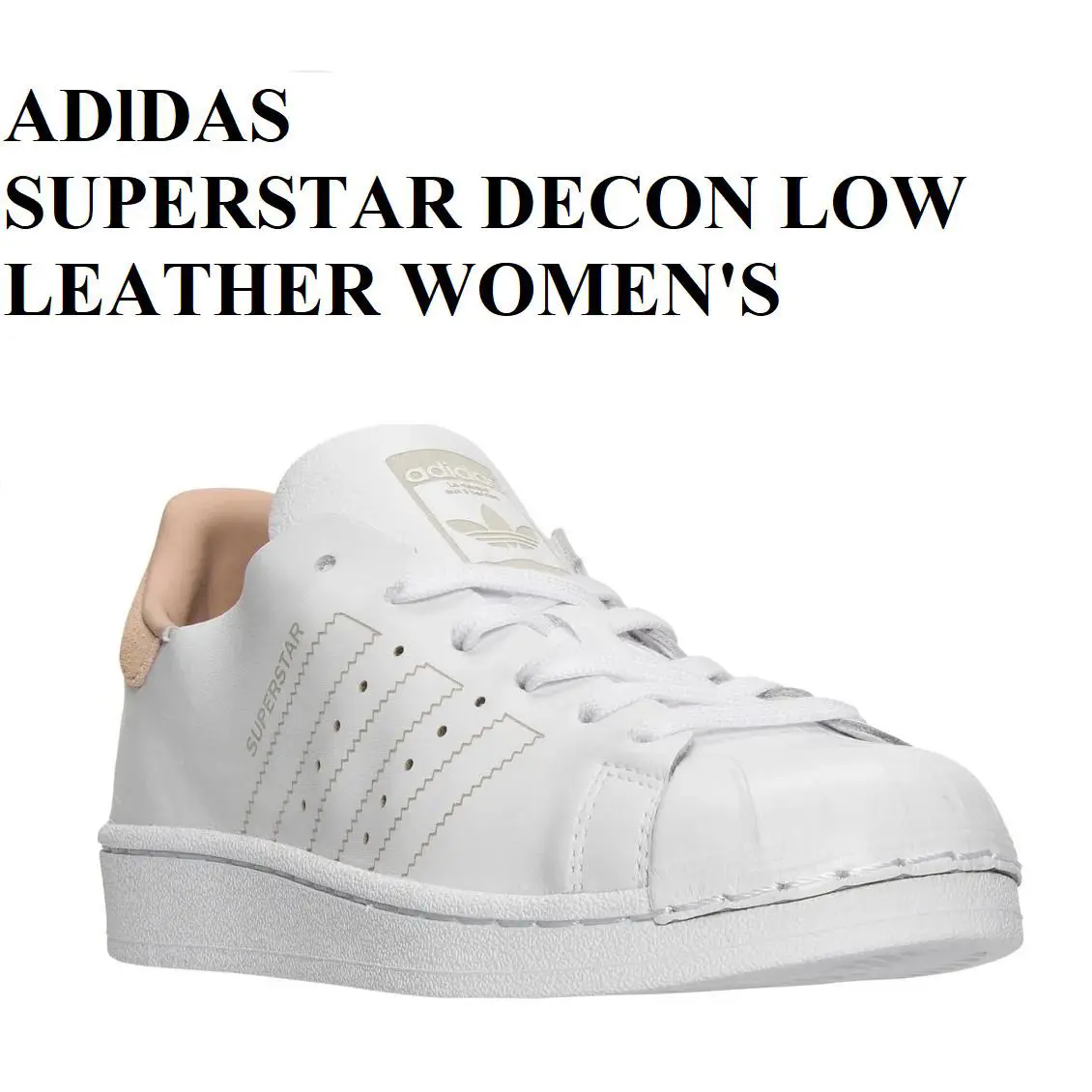 Adidas Superstar Decon Leather Low Sneakers Sport Women Shoes White Size 9 - White - BY8703