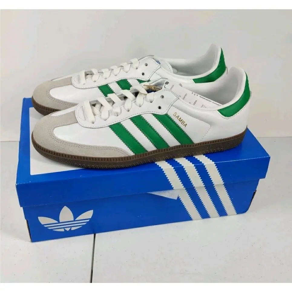 Adidas Samba OG White/green/gum Men`s Size 8.5 Women`s 9.5