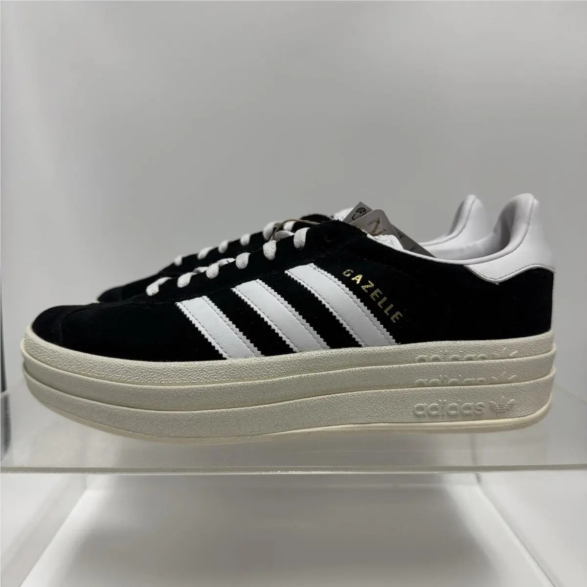 Adidas Gazelle Bold Platform Shoes Black White HQ6912 Women’s Size 9