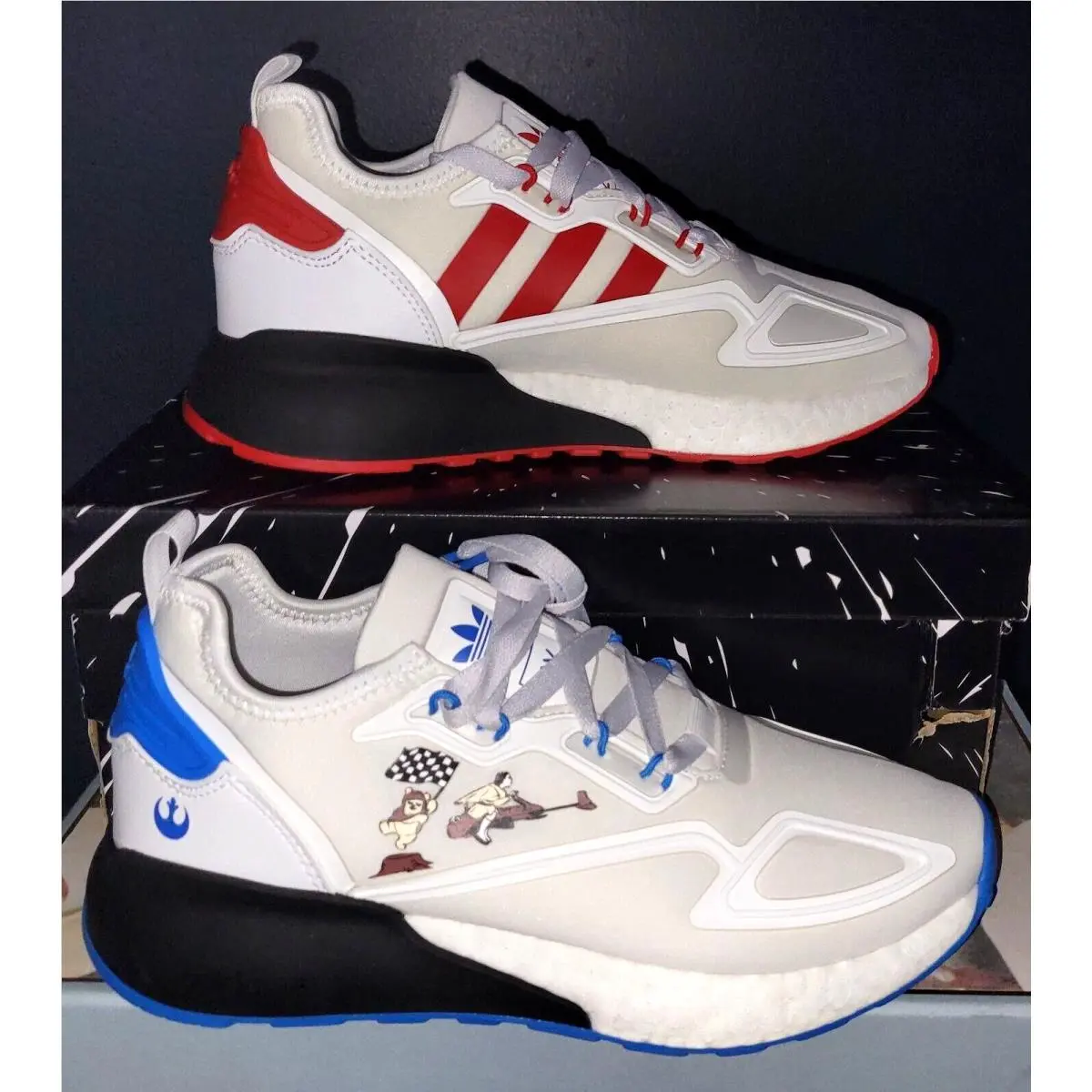 Adidas shoes - ZX 2K BOOST - BOOST - CLOUD WHITE/SCARLET/CORE BLACK (UPC: 194817274553) 0