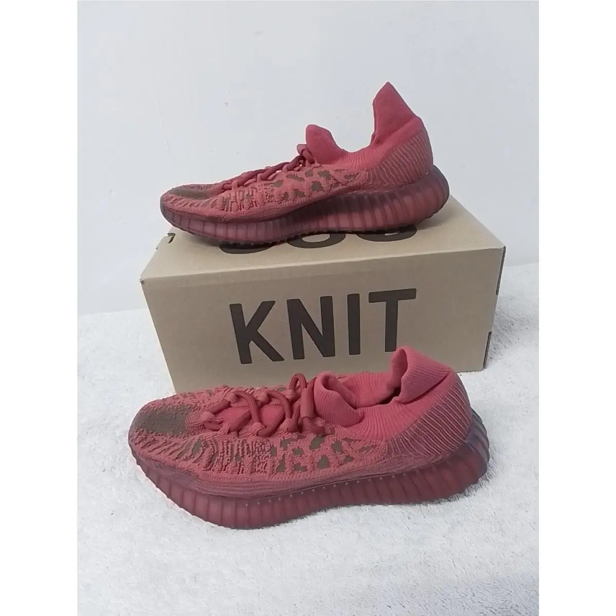 Size 9 Men`s  Yeezy Boost 350 V2 Cmpct Slate Red Athletic Lace Up Shoes by Adidas