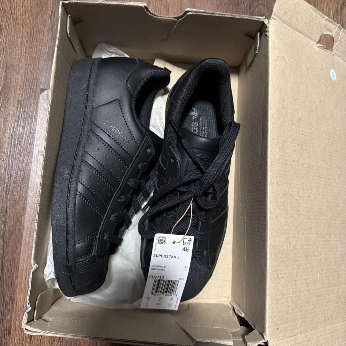 Adidas Originals Superstar 2 Core Black JI0081 Men`s Size 4
