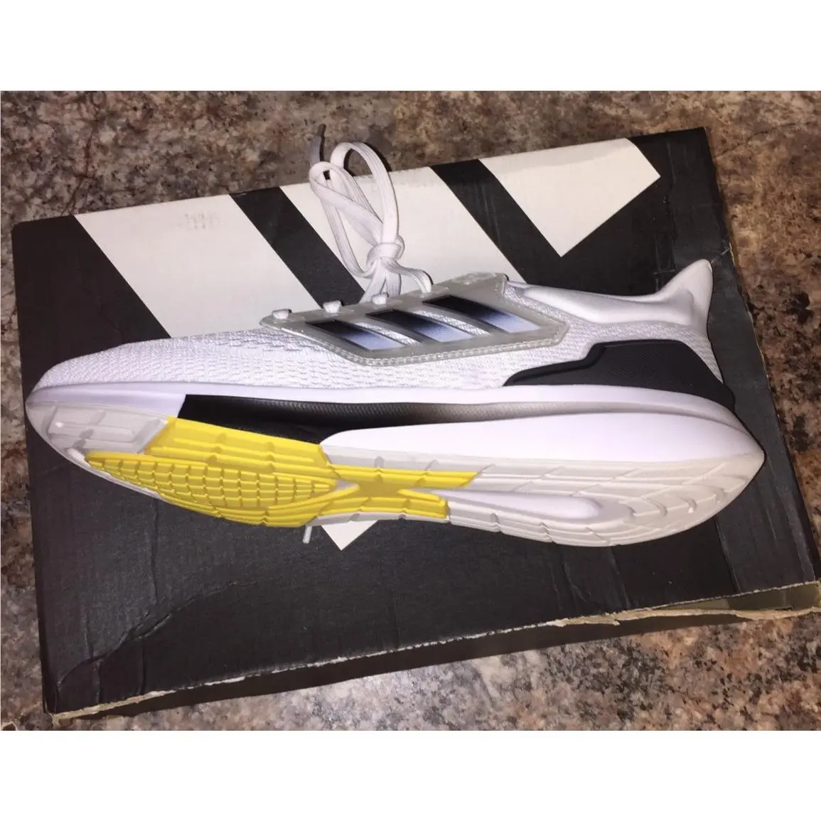 Adidas shoes - Adidas EQ21RUN - GW6728 - White/Black Beam / Yellow 9