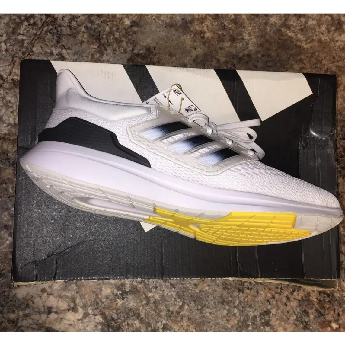 Adidas shoes - Adidas EQ21RUN - GW6728 - White/Black Beam / Yellow 10
