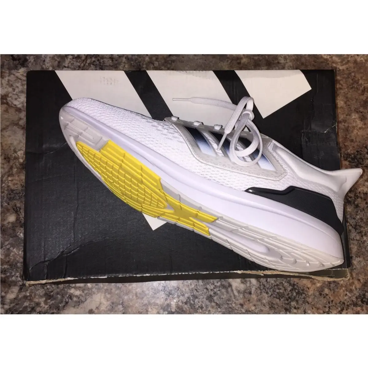 Adidas shoes - Adidas EQ21RUN - GW6728 - White/Black Beam / Yellow 11