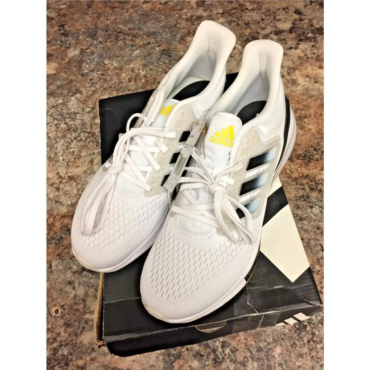 Adidas shoes - Adidas EQ21RUN - GW6728 - White/Black Beam / Yellow 4