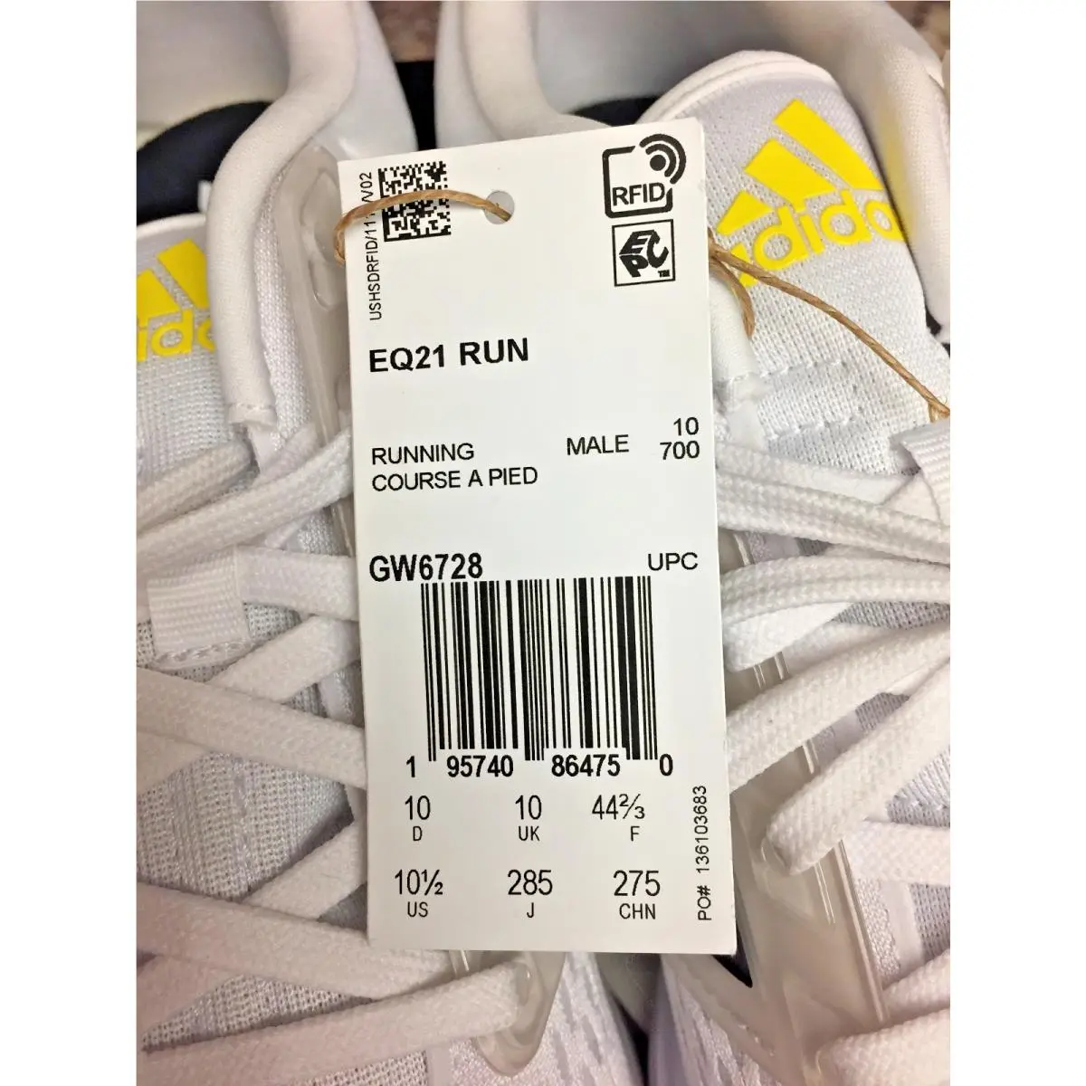 Adidas shoes - Adidas EQ21RUN - GW6728 - White/Black Beam / Yellow 5