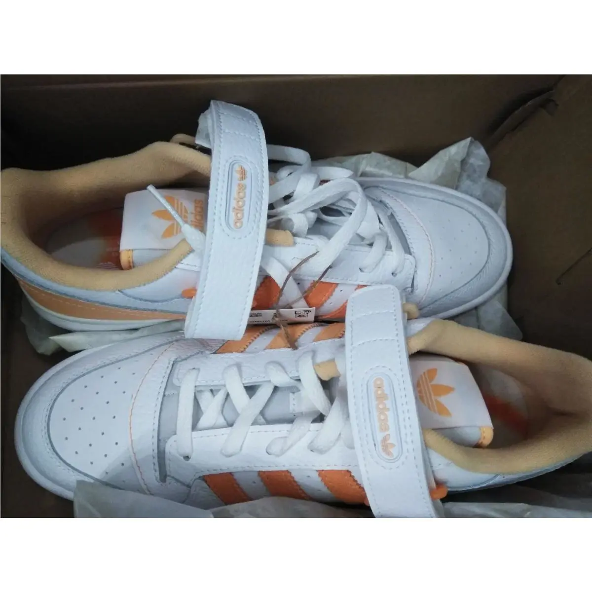 Adidas Forum Low Retro Casual Shoe White Orange Sneaker Leather GY5833 Men`s 9.5