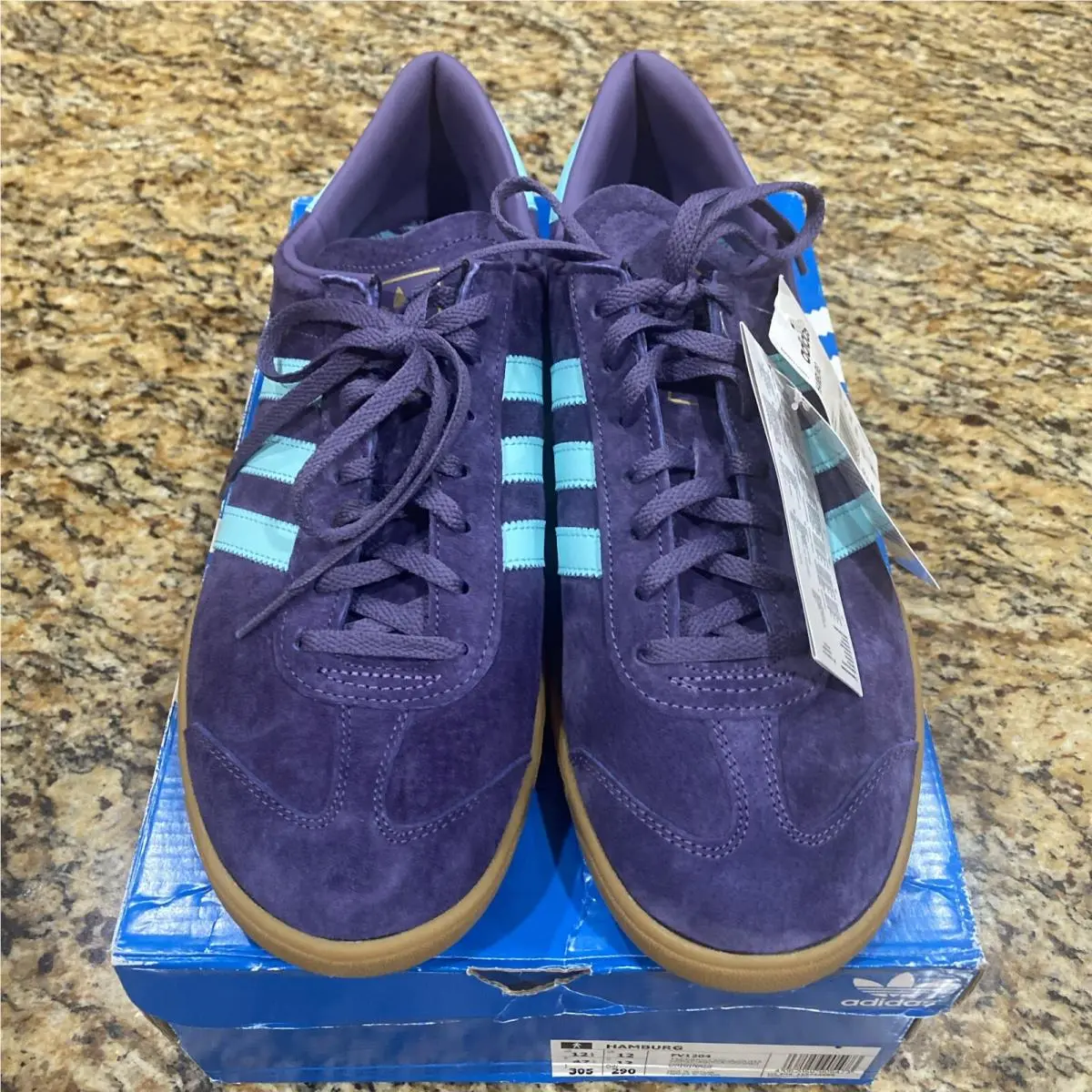 Adidas Originals Hamburg Classic Purple Teal Sneakers Men`s US 12.5 Nfl