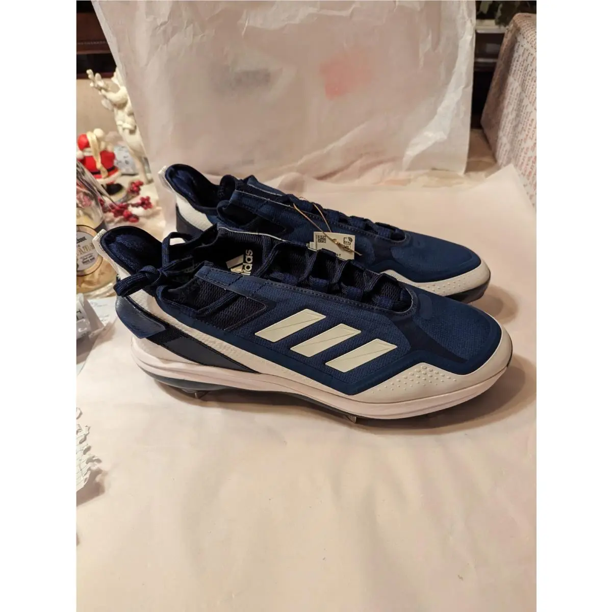 Adidas Icon 7 Boost Men`s 14 Blue Baseball Shoes