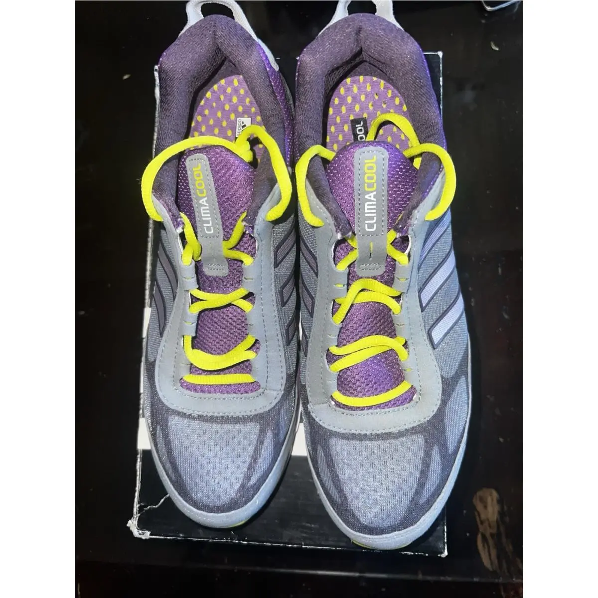2012 Adidas Climacool Womens Size 8.5 Gray/yellow/purple Athletic Running Shoes