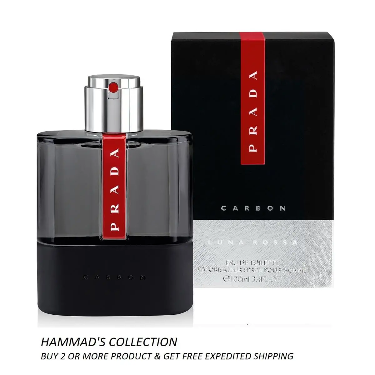 Prada Luna Rossa Carbon Edt 3.4 OZ / 100 ML For Men