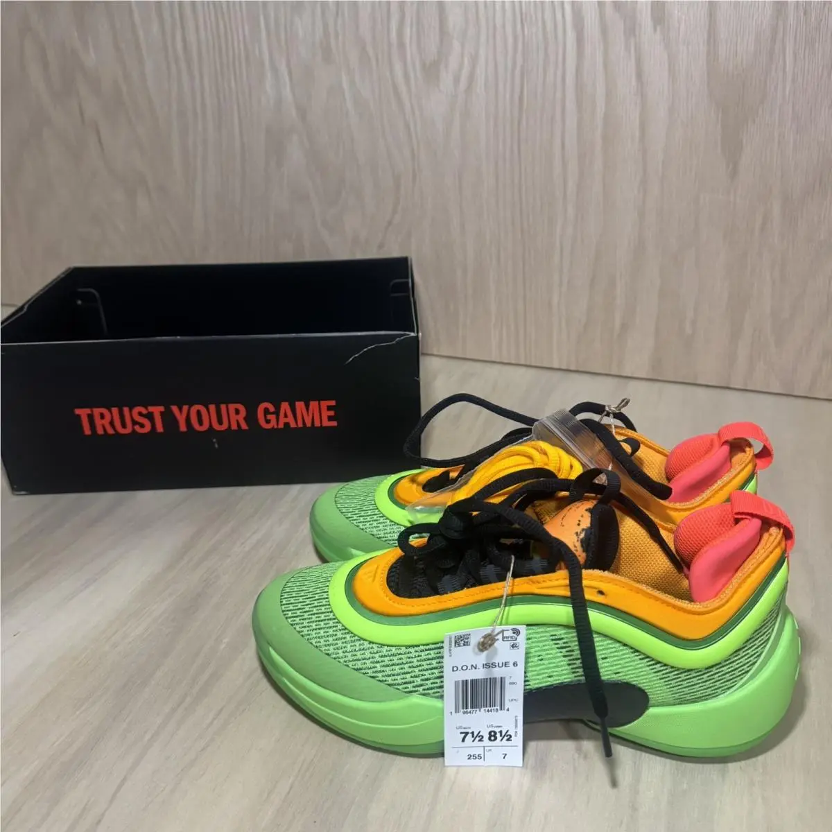 US 7.5 Men`s Green/orange/black Panama Basketball Don Issue 6 IG9089 by Adidas