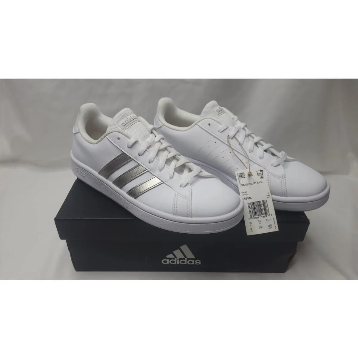 Adidas Womens Grand Court Base EE7874 White Casual Shoes Sneakers Size 9