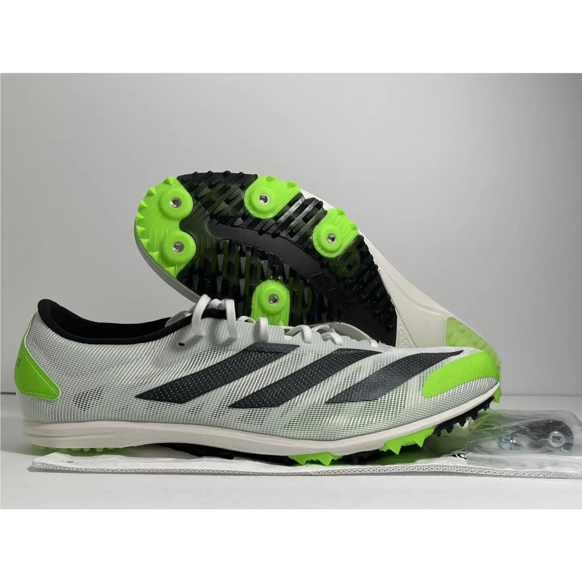 Adidas Adizero Xcs Men`s Size 13 US Distance Track Spike White Green Black