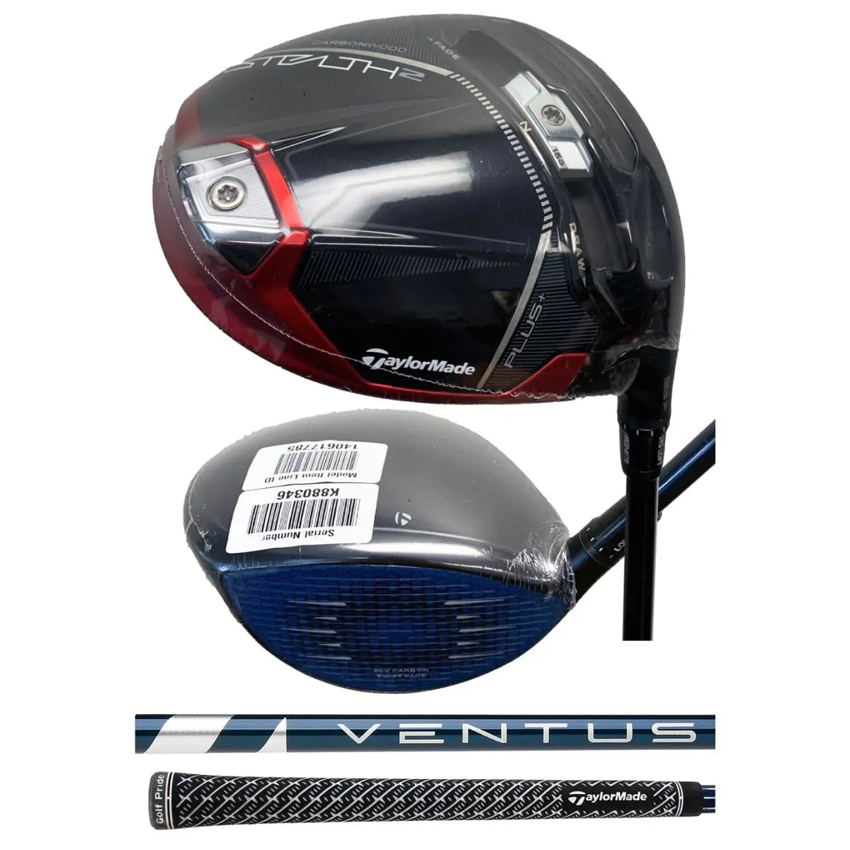 Taylormade Mystealth 2 Plus Driver Dark Blue Face Red Crown 10.5 Degree