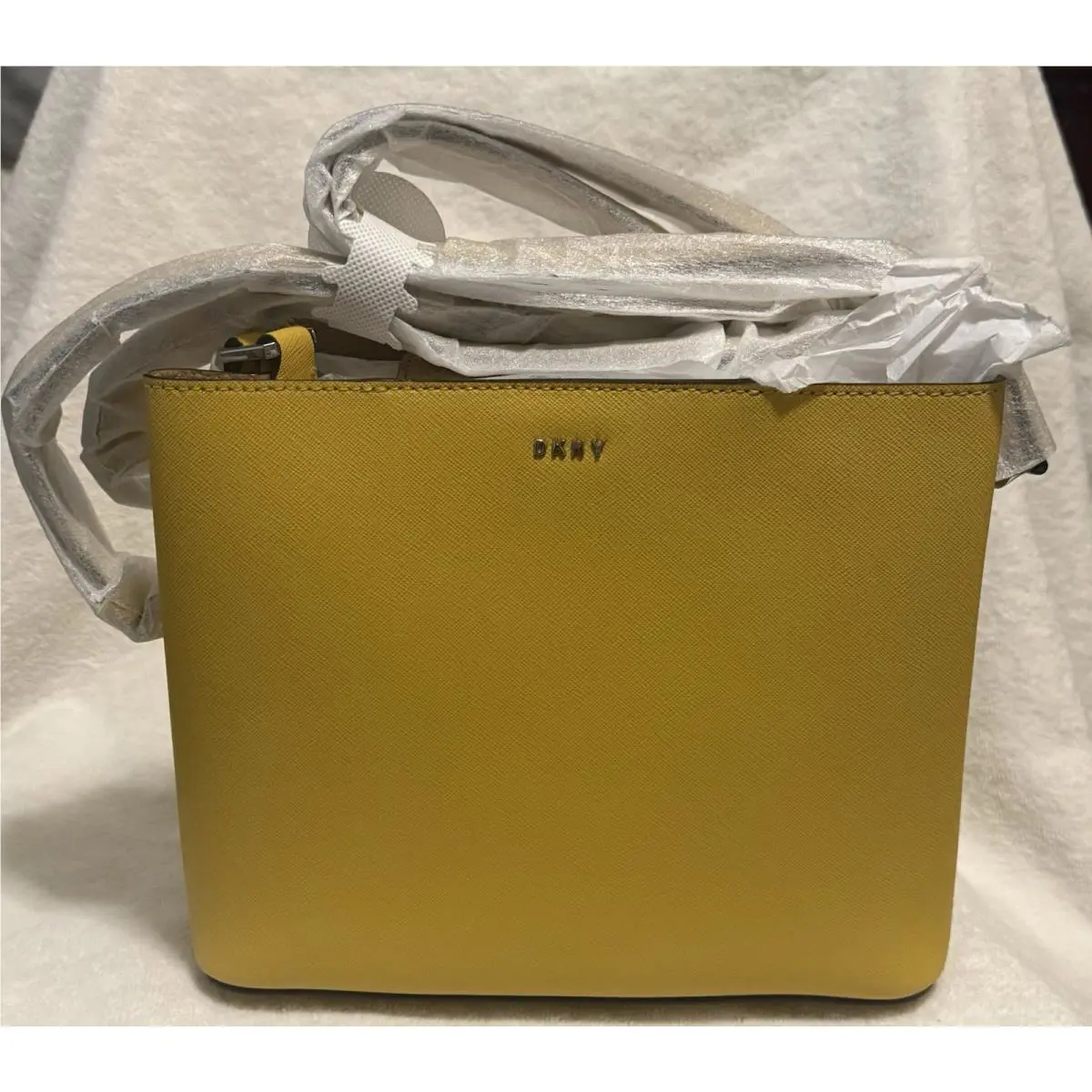 Dkny Ochre Saffiano Leather Bryant Park Small Bucket Bag R2113070
