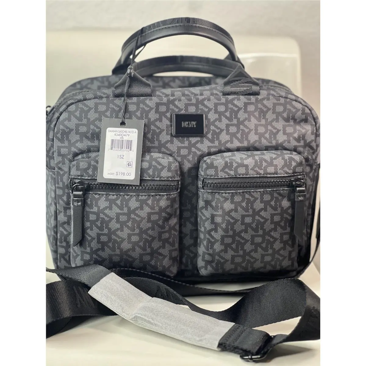 Dkny Women’s Damian Satchel Black/grey Crossbody Bag Handbag by DKNY