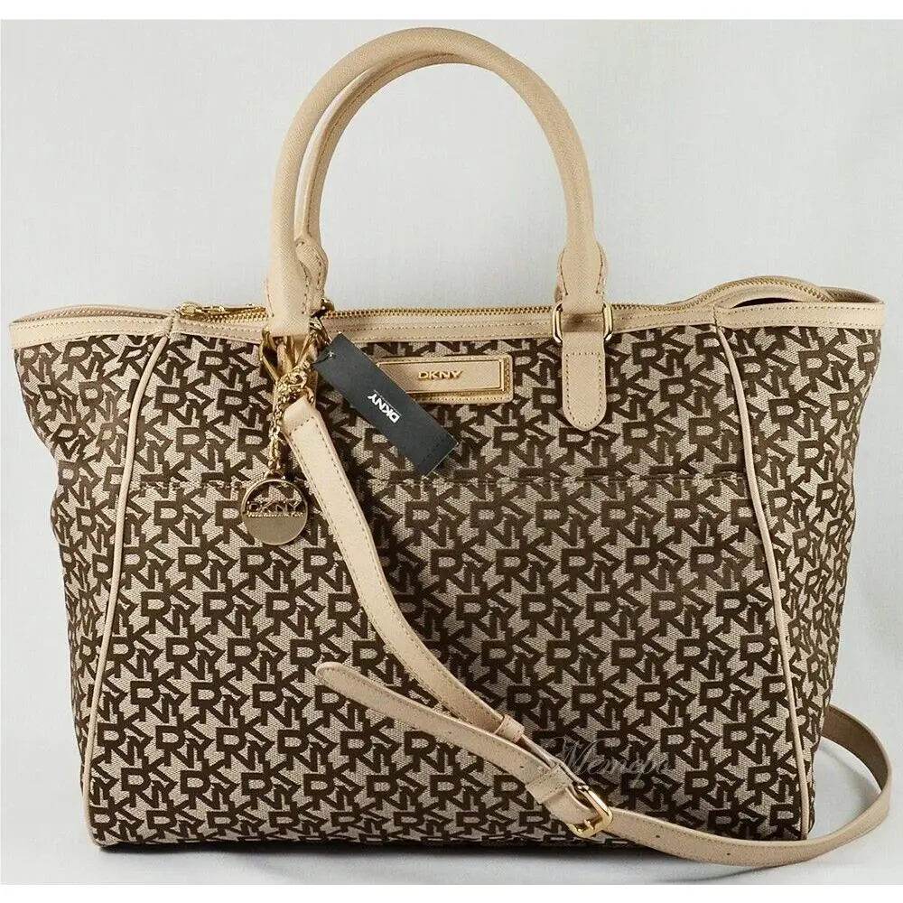 Dkny Heritage W/saffiano Pvc Tote Handbag Convertible Shoulder Bag