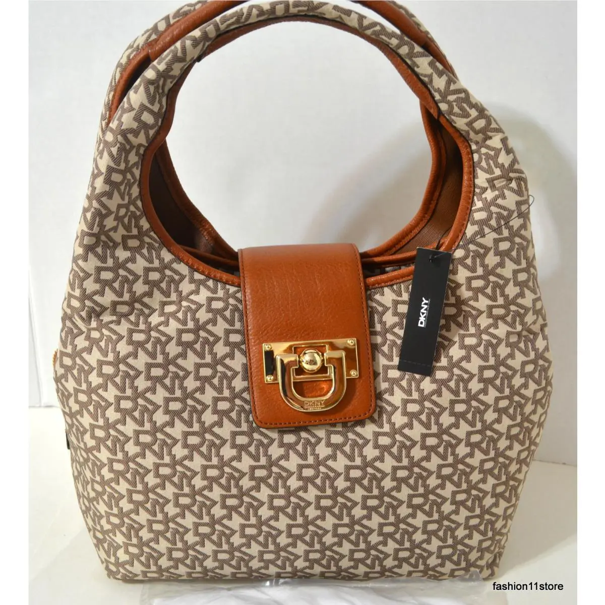 Dkny Heritage-t C W/ Vintage Leather Hobo Bag Purse