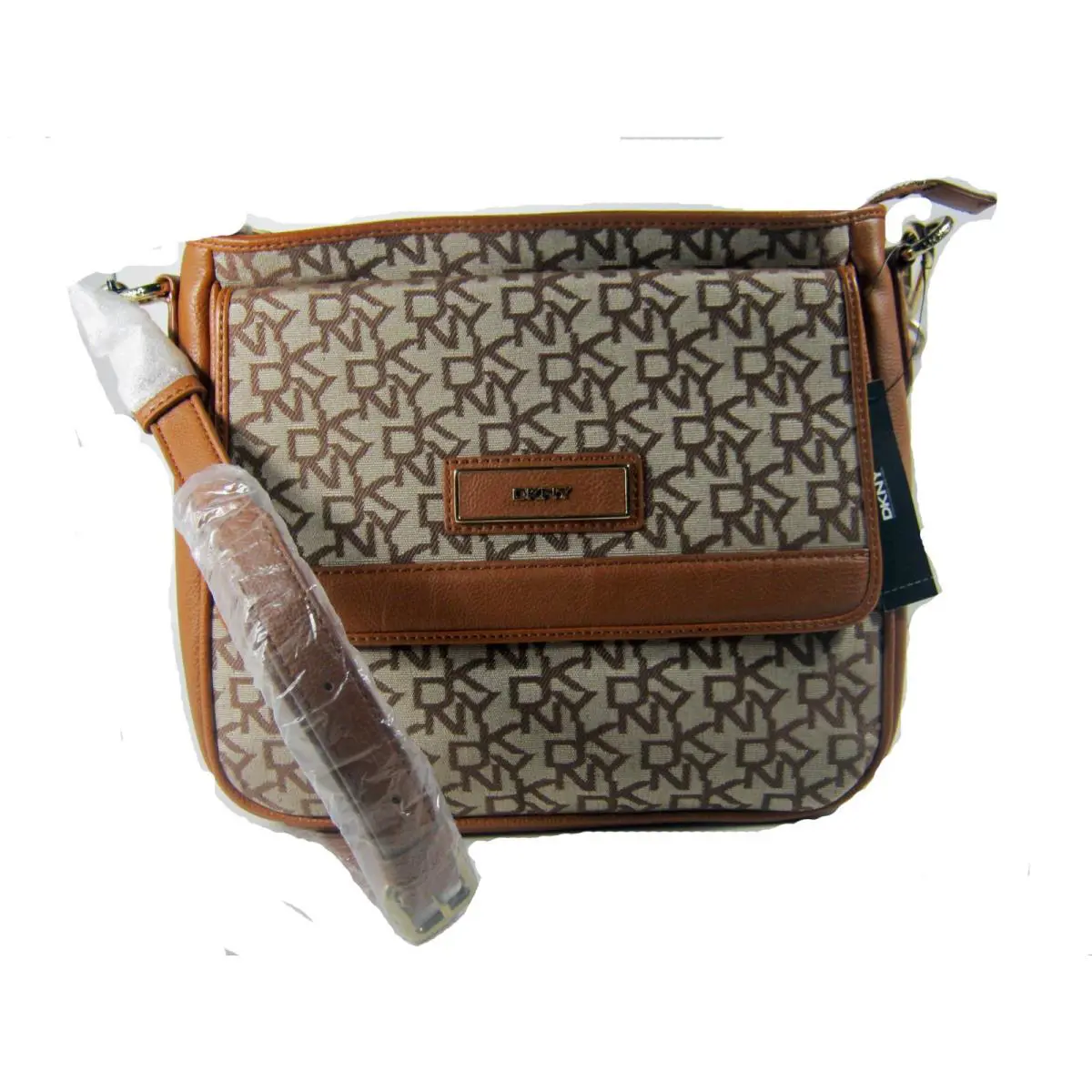 Dkny Donna Karan Crossbody Shoulder Bag T/c Heritage PU Chino Tan