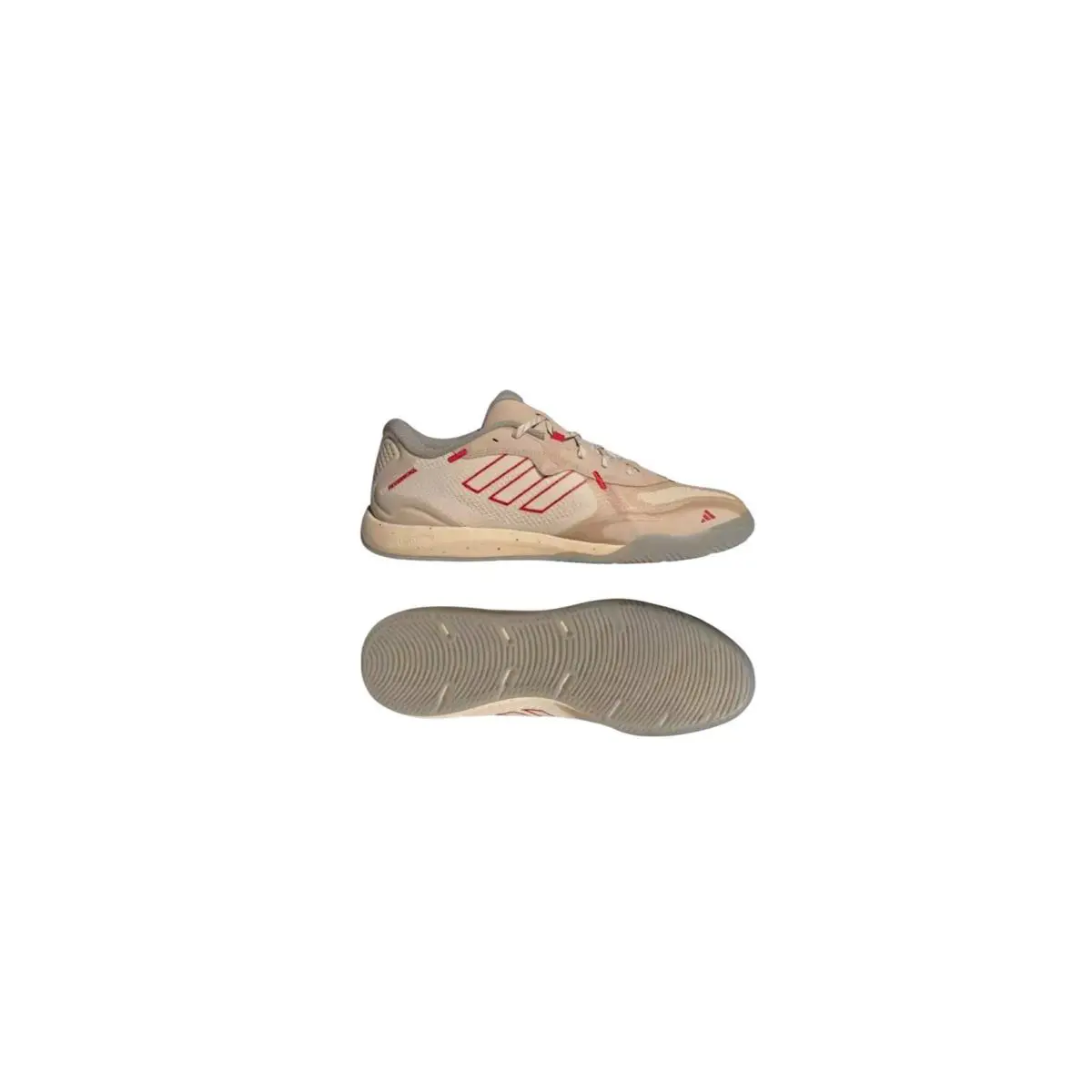 Men`s Adidas Fevernova Court Low Beige Red Indoor Soccer Shoes / IF9940 Sz 12 - Beige