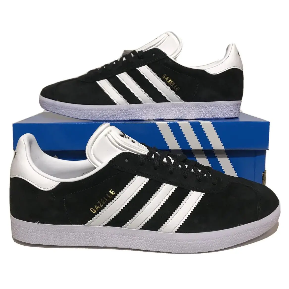 Adidas Gazelle Mens Size 12 Black White Sneaker Old School Hip Hop Soccer