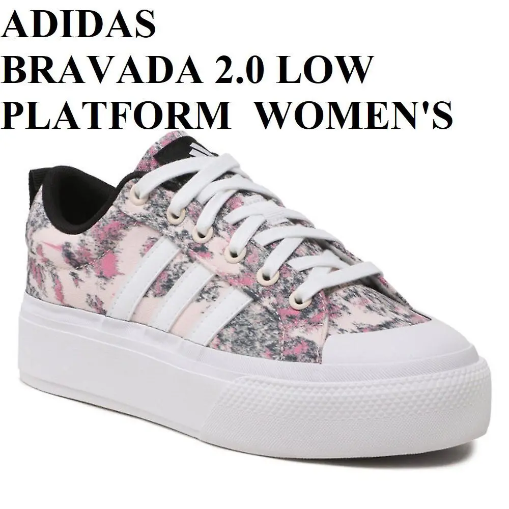 Adidas Bravada 2.0 Platform Low Lace-up Sneakers Women Shoes Flower Size 8.5