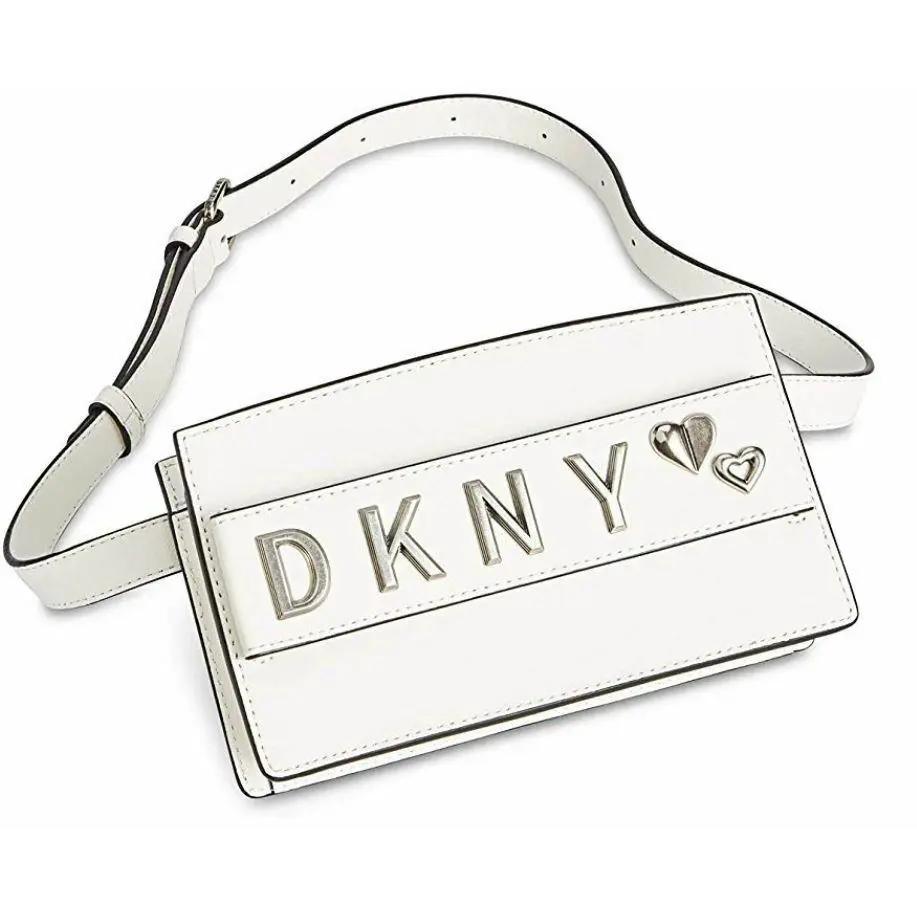 Dkny Women White Small Smoke Leather Belt Bag Snap Closure by DKNY