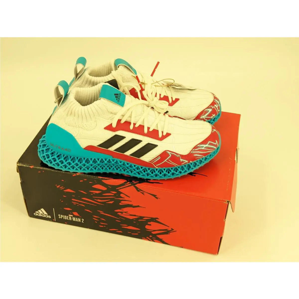 Adidas Ultra 4D Mid Evolved Spiderman 2 Sneaker Size 6.5 Multicolor Lace Up Shoe