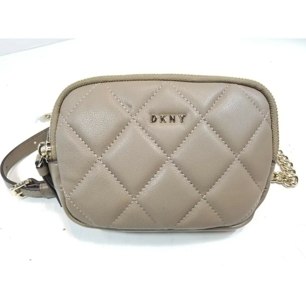 Dkny Lara Medium Quilted Tan Belt Bag Fanny Pack