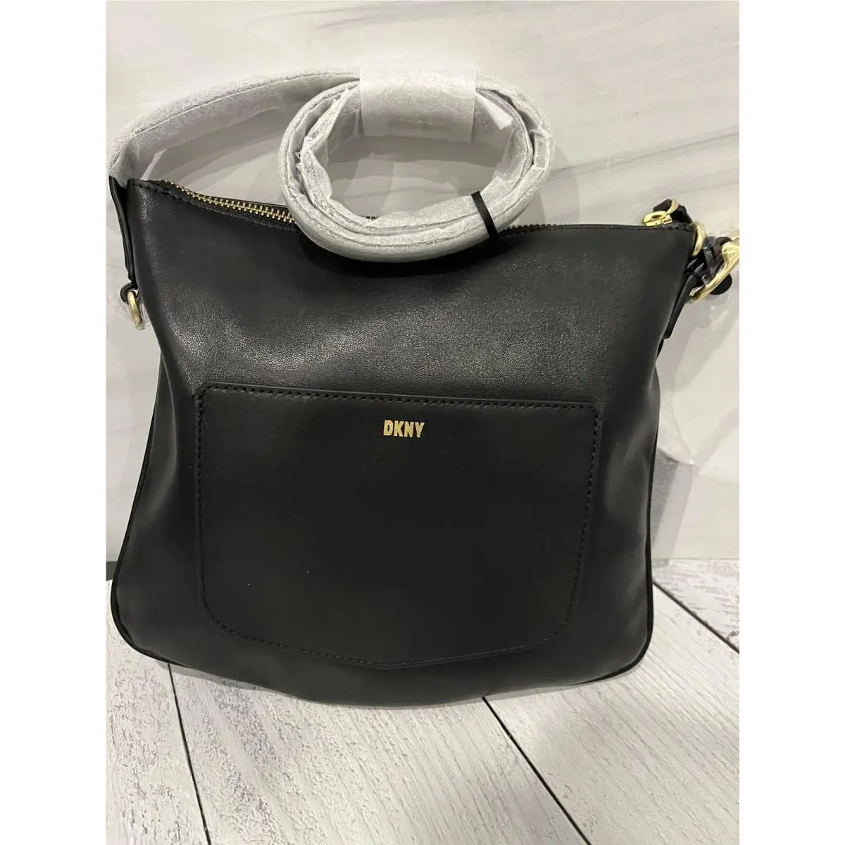 Dkny The Optimist Leather Shoulder Bag with Dust Bag Medium Size