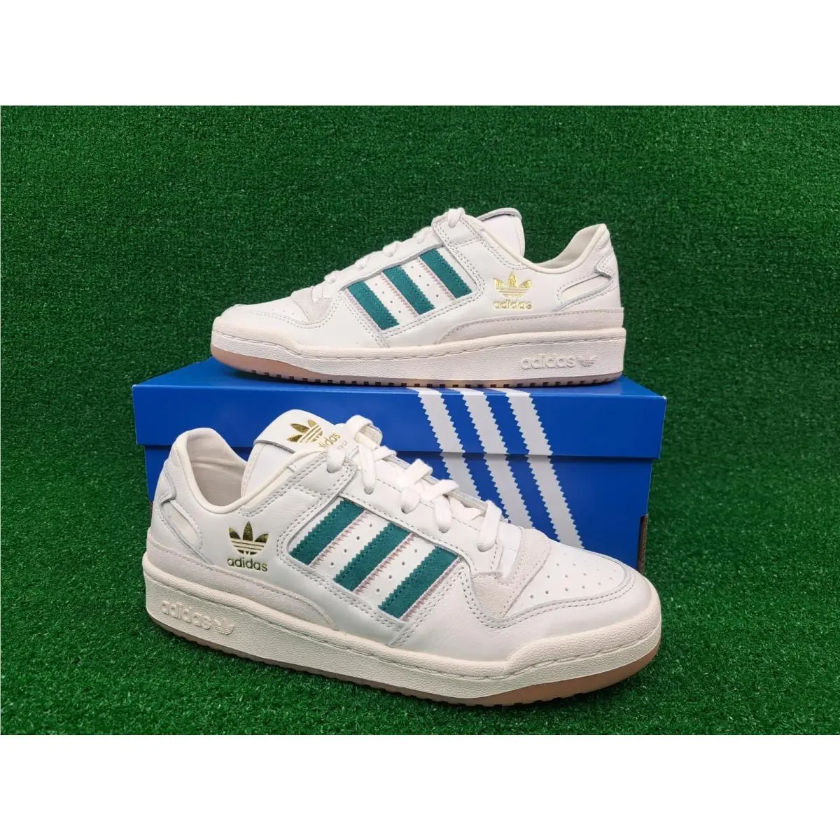 Adidas Sneakers Forum CL Low Active Green Stripe Sandy IF7220 Womens Sz 8.5