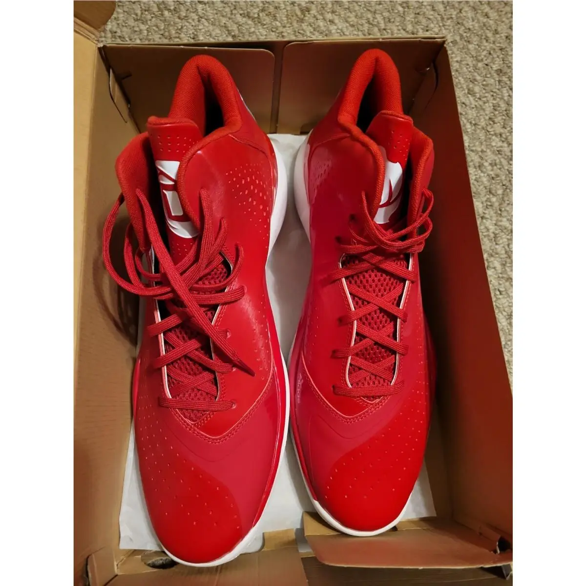 Vintage Adidas Mi Mens Sprintframe Basketball Shoes Size 17 IU Red Too Cool