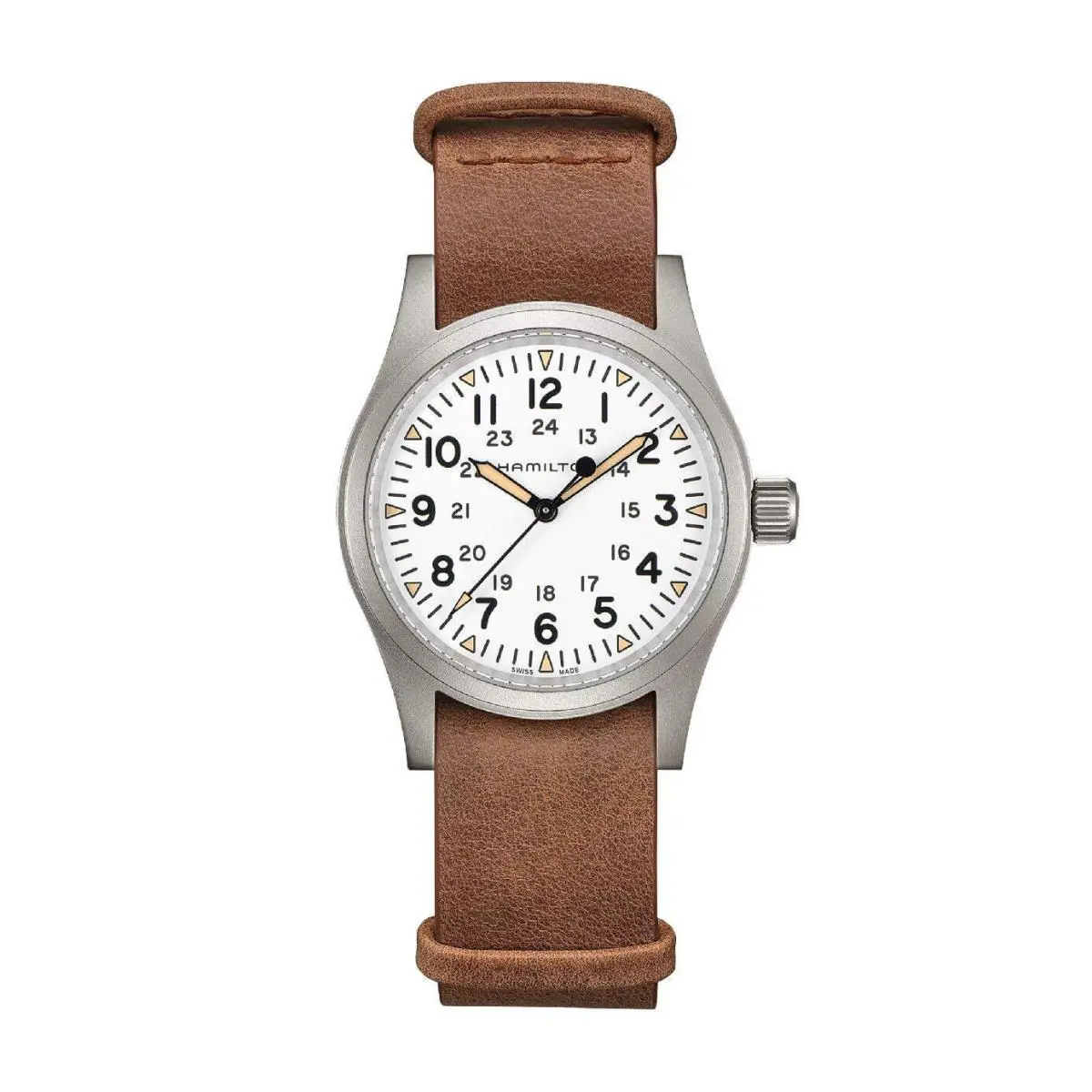 Hamilton Khaki Field White / Leather White Dial Wristwatch H69439511